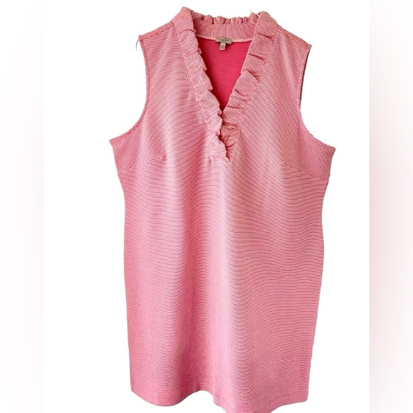 Talbots Pink Striped Knit Dress 16W - Picture 11 of 16